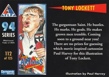 1994 Dynamic AFLPA #112 Tony Lockett Back